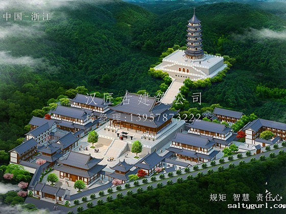 禅意寺庙整体平面布局推荐匠心定制