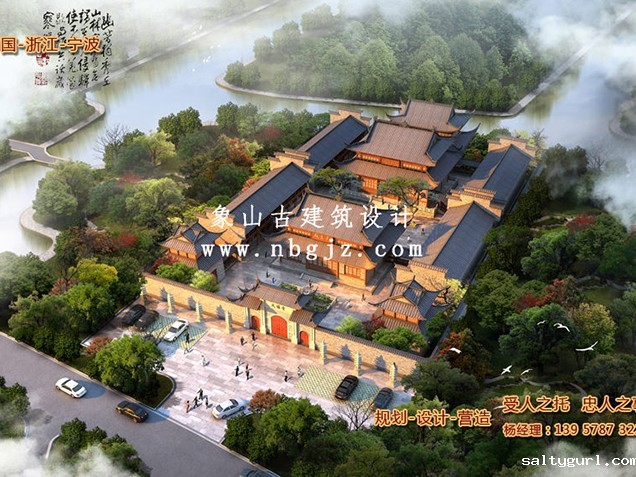 寺庙设计效果图的多角度展示