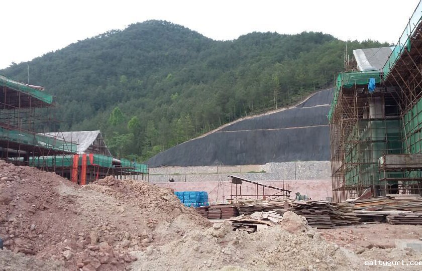 天台山寺院古建筑施工现场  第2张