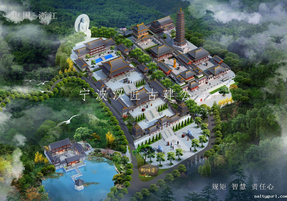 寺院重建平面布局图效果图-北峰寺