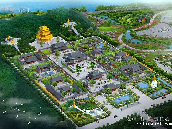 大型寺庙设计布局图定制